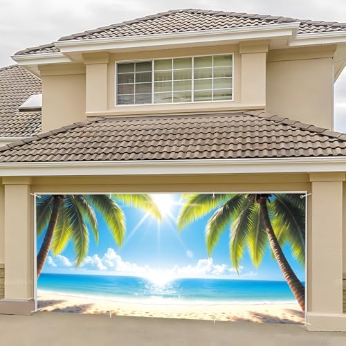 6 x 13 ft Halloween Garage Door Decorations Halloween decorations Witch Door Cover, Hanging Banner, Cauldron Backdrop Mural for Home, Outdoor, Indoor, Spooky Party, Wall, Window (Sea, 6 x 13 ft) - Image 2