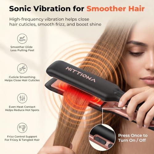 1.75" Wide Ceramic Hair Straightener for Women,Infrared Ionic Flat Iron - Image 5
