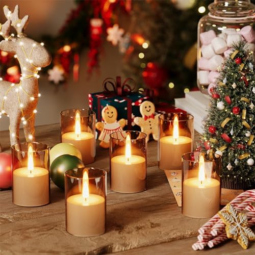 12Pack Flameless LED Candles with Timer, Battery Operated, Gold, 2"x3" - Image 2