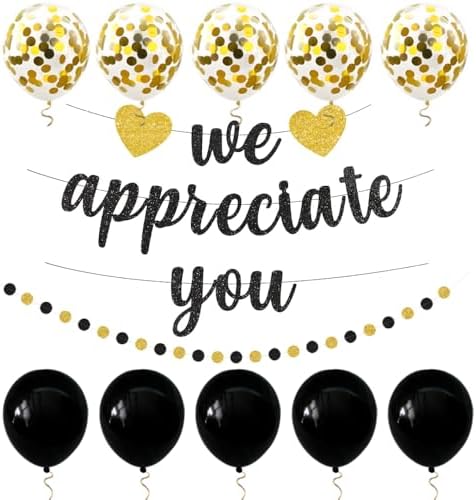 We Appreciate You Banner Thank You Party Decoration Supplies Employee Appreciation Decorations Work Anniversary Office Party Decorations for Employee Staff Coworkers by PEIQICHU