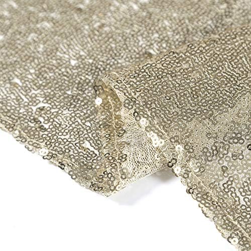 Pufogu 50" Round Champagne Gold Sequin Tablecloth Glitter Champagne Table Cloths for Birthday Wedding Bridal Baby Shower Party Decorations - Image 6