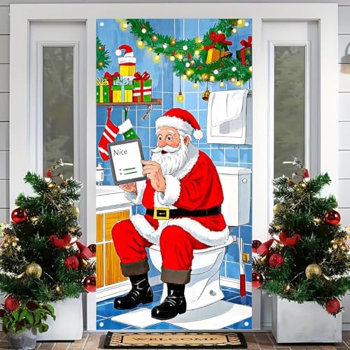 BlissYard Door Cover Bathroom Humor Wrapped Boxes 35x71 Inch Polyester - Image 4