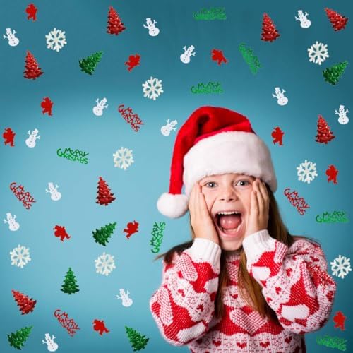 Christmas Confetti Snowflake Confetti Christmas Tree Snowman Santa Claus Shape Table Scatters Confetti for Christmas Decorations Merry Christmas Confetti Party Sets - Image 6