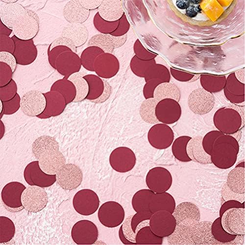 Rose Gold and Burgundy Confetti Table Decoration, 1.2'', 200pc - Image 4