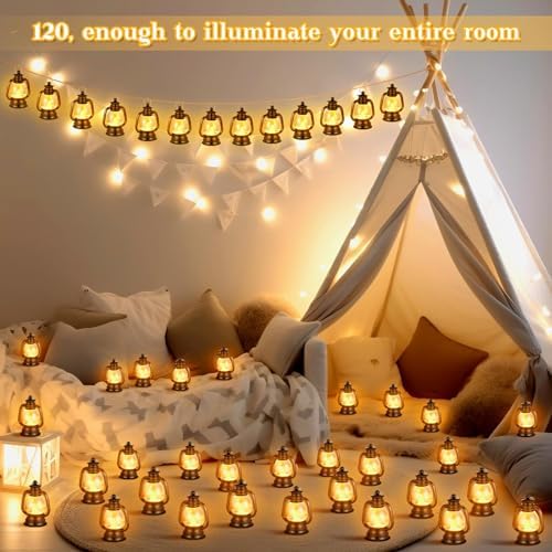Ferraycle 120 Pcs Mini Lanterns Bulk 4 Inch Black Lamp Table Centerpieces - Image 3