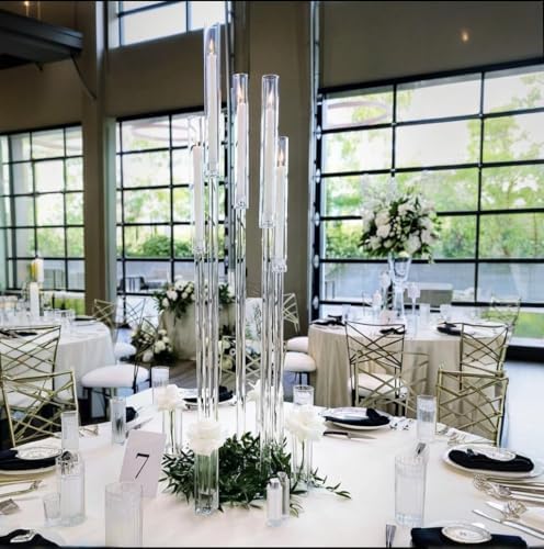 42.5inch 10pcs Acrylic Candelabra Centerpieces for Tables 5 Arms Wedding centerpieces for Decorations - Image 3