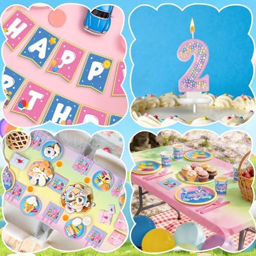 2nd Birthday Decorations for Girl Boys Two Year Old, Party Supplies for 24 - Image 6