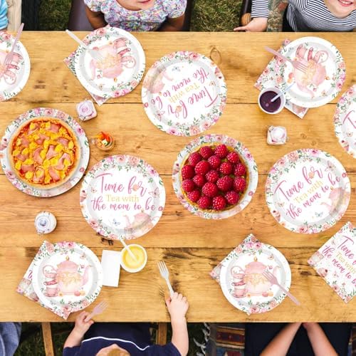 96Pcs Tea Themed Mom to Be Sash BabyShower Party Decorations Serves 24 - Image 7