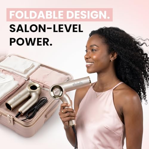 ELLA BELLA® Ionic Hair Dryer (Foldable) with Diffuser, Perfect for Travel - Image 5