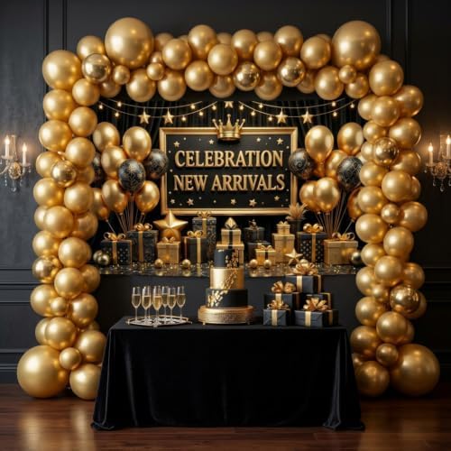 Black Gold Celebration Banner for Grand Opening, Corporate Gala Party Decor - Image 4