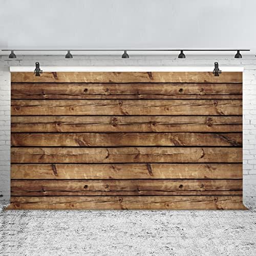 12x8ft Rustic Wood Backdrops for Photography Vintage Brown Worn Wooden Board Photography Background Baby Shower Birthday Wedding Backdrop Portrait Wallpaper Vinyl Photo Studio Props Large Size - Image 2