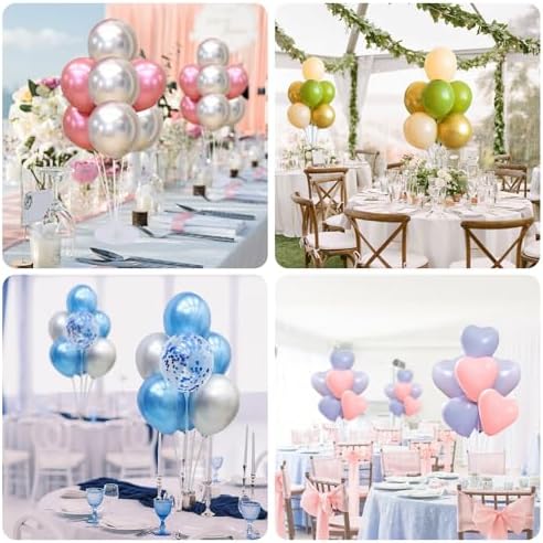 Balloon Stand Kit For Table - 8 Sets Balloon Sticks with Base For Birthday Graduation Party Decorations - Image 2