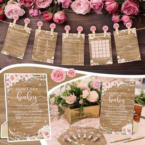 Patelai 321 Pcs Baby Shower Games Supplies, Flower - Image 6