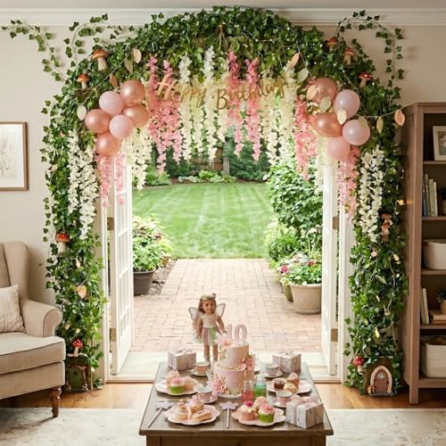 Vexillum 76 Pcs Fairy Garden Party Decorations Set for Birthday Wedding - Image 5