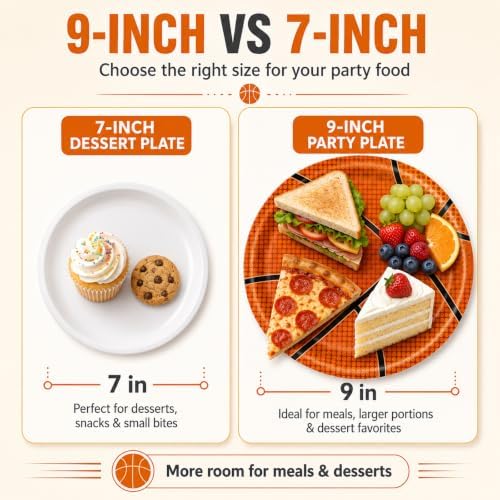 40 Pcs Basketball Plates and Napkins Set, Large 9 Inch Party Plates - Image 3