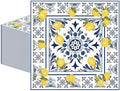 50PCS Tiles Lemons Napkins 13 x 13 Inches, Blue Yellow Citrus Decorative Paper Napkins Luncheon Dessert Cocktail Napkins Disposable for Spring Summer Picnic Wedding Birthday Decorations (Lemon) by Unknown