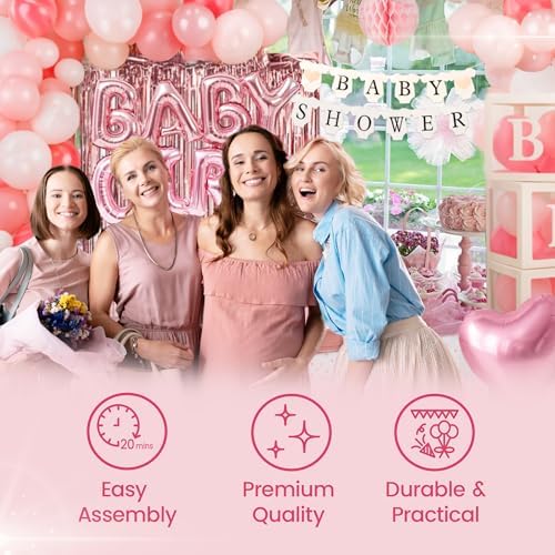 Pink Baby Shower Decorations for Girl - All-in-One inclusive JUMBO Decor Set - Image 5