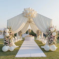 10 Panels 5ft(W) x 20ft(L) Ivory Ceiling Drapes for Wedding Parties by PartyVillage
