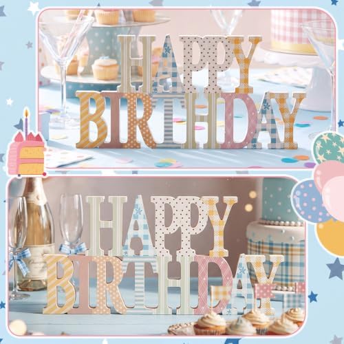 Novabright Happy Birthday Sign, Grid Polka Dots, No Glitter - Image 3