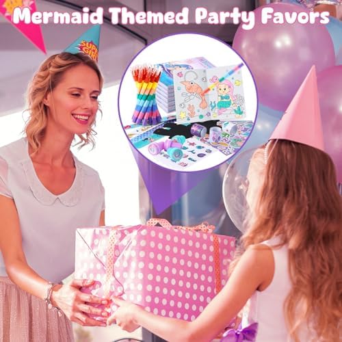 BenLouis 96Pcs Mermaid Coloring Set for Kids Party Favors - Image 5