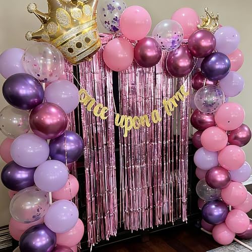 Pink and Purple Confetti Balloons 50 Pcs 12 Inch - Image 3