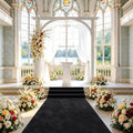FUHSY Aisle Runner for Wedding Ceremony Black Velvet Aisle Runner 4FTx15FT Party Carpet Runner Aisle Rug Wedding Floor Runners Aisle Walkway Runners Luxury Runway Carpet for Bridal Shower Decor by FUHSY