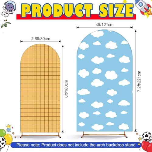 2 Set 6ft 7.2 ft Cartoon Story Arch Backdrop Covers Stretchy - Image 2