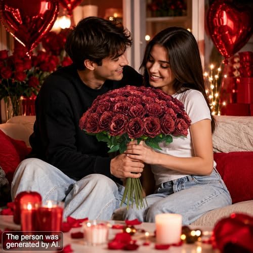 HyeFlora 30 PCS Red Roses Artificial Flowers, Fake Roses with Stem Realistic Silk Roses for Wedding Bouquets Table Centerpieces Arrangements Baby Shower Home Decor Anniversary Birthday Gift for Her - Image 6