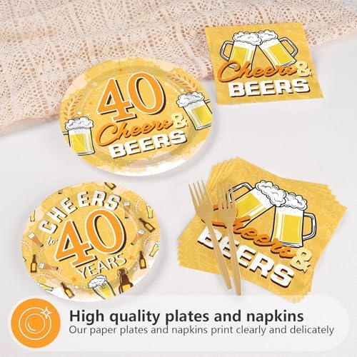 96Pcs Cheers and Beers 40th Birthday Party Decorations for Men, Serves 24 - Image 6
