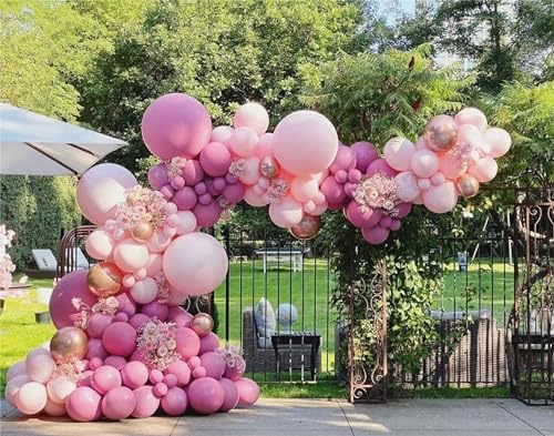 MEBAY Retro Rose Baby Pink Champagne White Sand Balloons Garland Arch Kit, 146Pcs Latex Balloons Different Sizes 18 12 10 5 Inch for Party Decorations, Wedding Backdrop, Birthday, Graduation - Image 5