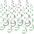 32 PCS Green Black Hanging Swirl Decorations, Sparkle Ceiling Swirls with Plastic Streamers for Graduation, Birthday, Sports Team, Alien Theme Party by PARTVON