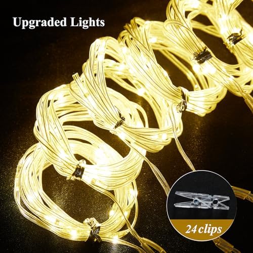 20 x 10ft White Backdrop Curtains with Lights String for Party - Image 6