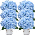 Set of 6 Artificial Flower Table Centerpieces (Light Blue, 6 X Flower Table Centerpieces) by XOETCP