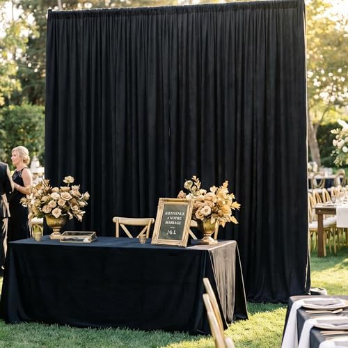 Black Backdrop Curtains 30ftx10ft Halloween Polyester Photo Drapes - Image 4