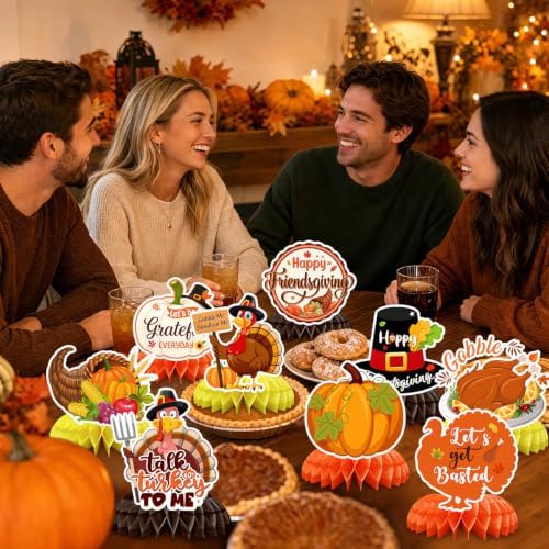 JULMELON 8 Pcs Friendsgiving Centerpieces Thanksgiving Table Decorations - Image 5