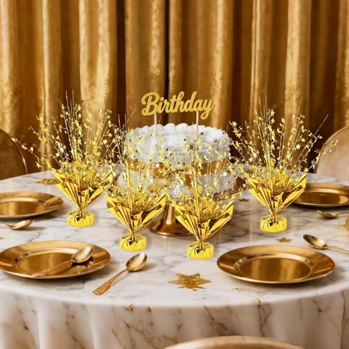 4 Pack Metallic Foil Spray Centerpiece Stars for Wedding, Birthday, Anniversary, Christmas Table Decor, Holiday Festival Baby Shower Graduation Mantle Party Decorations (Gold) - Image 5