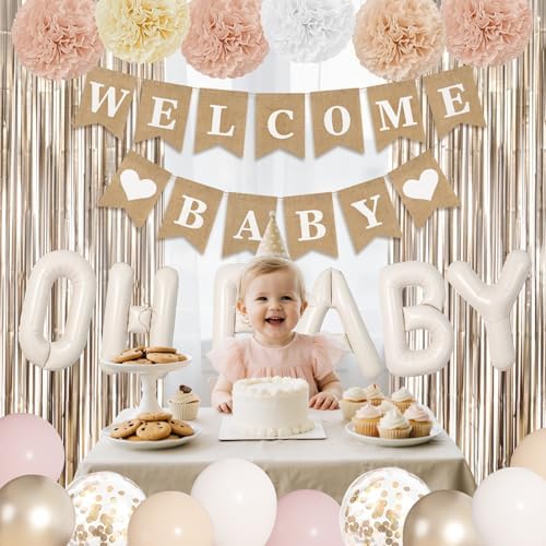 Ouddy Party Champagne Gold Boho Baby Shower Decorations for Boys Girls - Image 5