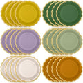 48 Pcs Nature Wedding Color Paper Plates 9 Inch Scalloped by Tiangrid