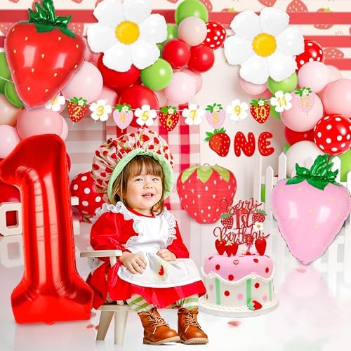Kriyokiaa Berry First Birthday Decorations, Strawberry Shortcake Kit - Image 3
