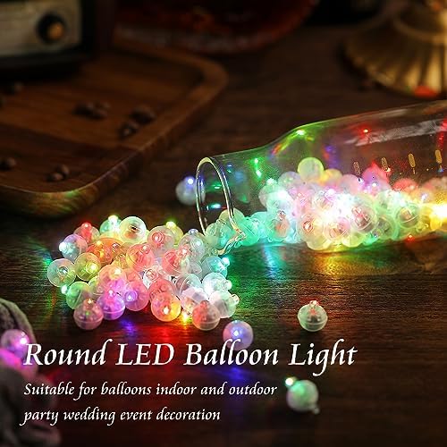 100pcs Flash Colorful Balloon Lights Mini LED Lights Round Long Standby Time Ball Lamps for Birthday Party Christmas Halloween Decoration Rainbow Waterproof Plastic - Image 5