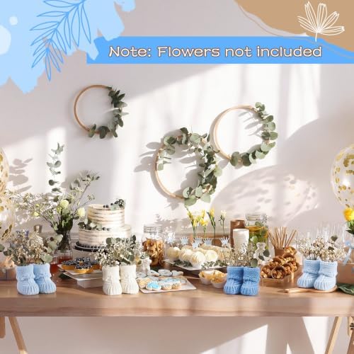 Tranqun 4 Sets Baby Booties Centerpiece No Floral DIY,Classic,Blue Ombré - Image 5