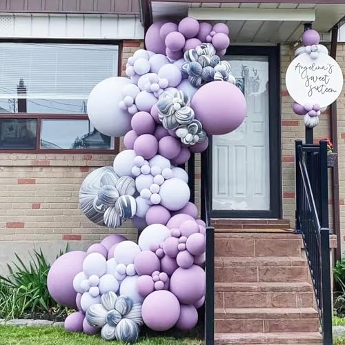 Voircoloria 105pcs Pastel Purple Party Latex Balloons, 12inch - Image 6