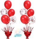 2 Set Red Balloon Centerpieces for Tables Red Balloons Stand Kit for Birthday Party Graduation Baby Shower Valentine's Day Wedding Prom Cake Retirement Table Top Decorations by Suppromo