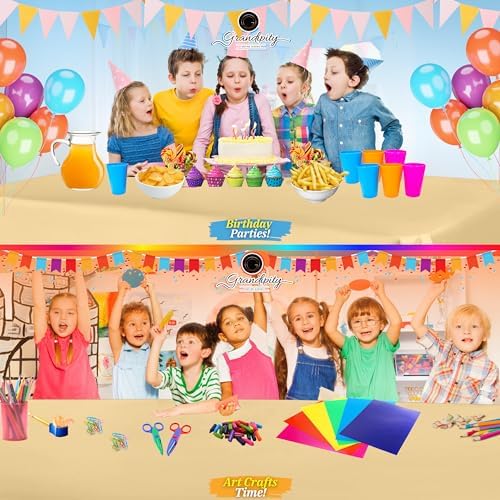 Grandipity Plastic Table Cloth Disposable 12 Pack 54” x 108” Rectangle - Image 4