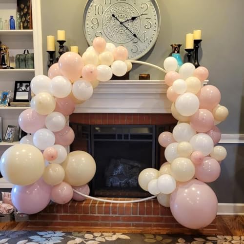 Pink Beige Gold Balloon Garland Arch Kit, 109 Pieces Blush Pastel Pink Peach Pink Gold Beige White Sand Latex Balloon Garland Kit for Girls Women Birthday Baby Bridal Shower Wedding Party Decorations - Image 6