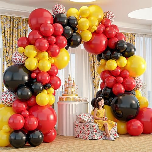 412Pcs Red Yellow Black Balloon Garland Arch Kit,18 12 10 5 Different Sizes Latex Party Balloons for Baby Shower Wedding Graduation Cartoon Game Theme Birthday Party Decorations - Image 5