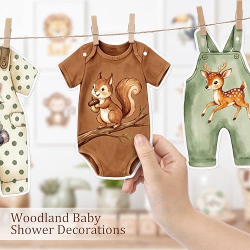 Frienda Woodland Baby Shower Banner Gender Neutral Sage Green Bodysuit Set - Image 3