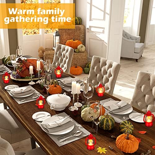 Ferraycle 12 Pcs Mini Lanterns Bulk 4 Inch Red Lamp Table Centerpieces - Image 4
