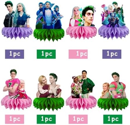 8Pcs Zombies Honeycomb Table Centerpiece Zombies Birthday Party Supplies Table Decorations for Kids Party Decorations - Image 2