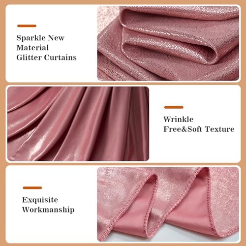 20x10ft Thick Rose Gold Glitter Backdrop Curtain Panels for Parties, Wrinkle Free Sequin Sparking Photo Backdrop Drapes, 4 Panels 5x10ft Shimmer Back Drop Cloth for Wedding Birthday Photography - Image 3